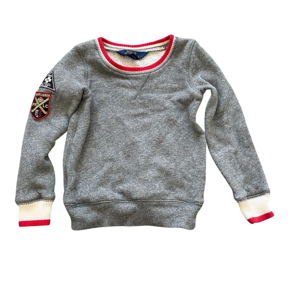 Polo Ralph Lauren Kids Fleece Sweater Sz 4 Preppy Cozy Cotton Neutral Classic RL